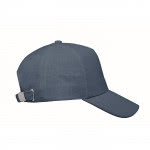 Gorra de béisbol de cáñamo personalizable color azul tercera vista