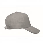 Gorra de béisbol de cáñamo personalizable color gris tercera vista