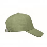 Gorra de béisbol de cáñamo personalizable color verde tercera vista