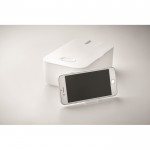 Fiambrera con soporte para teléfono de color blanco vista fotografía