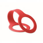 Tira portabotellas personalizada de silicona color rojo tercera vista