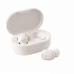 Auriculares con caja personalizada de color blanco primera vista