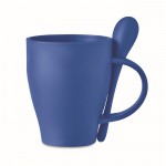Tazas para publicidad con cuchara de color azul primera vista