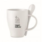 Tazas para empresas con cuchara de color blanco vista principal