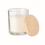 Velas aroma vainilla con tapa de madera de color transparente primera vista