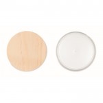 Velas aroma vainilla de color transparente con tapa de madera tercera vista
