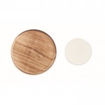 Portavelas personalizado con vela de color madera segunda vista