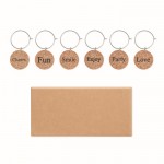 Marcadores para copas personalizados de color madera