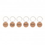Marcadores para copas personalizados de color madera quinta vista