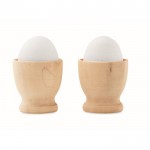 Dos soportes para huevos color madera primera vista