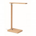 Lámpara de sobremesa con cargador color madera