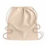 Bolsa de cuerdas algodón orgánico 140 g/m2 color beige segunda vista