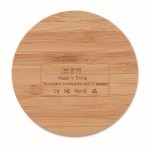 Cargador inalámbrico redondo de bambú color madera quinta vista