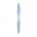 Bolígrafo personalizado con pulsador color azul claro primera vista