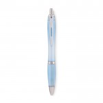Bolígrafo personalizado con pulsador color azul claro segunda vista