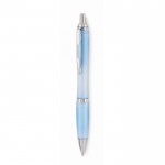 Bolígrafo personalizado con pulsador color azul claro