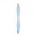 Bolígrafo personalizado con pulsador color azul claro primera vista