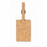 Etiqueta de corcho para equipaje con tarjeta transparente color beige cuarta vista