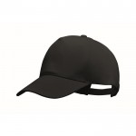 Gorra de béisbol de algodón orgánico color negro