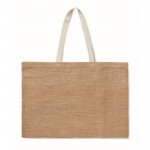 Bolsa de yute con asas de algodón color beige primera vista