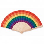 Abanico de madera arco iris color multicolor