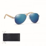 Gafas de sol con patillas de bambú color azul