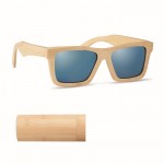 Gafas de sol de bambú en estuche color madera