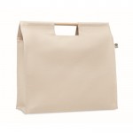 Bolsa de canvas con asas de bambú 360 g/m2 color beige