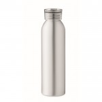 Botella de aluminio antifugas color plateado mate quinta vista