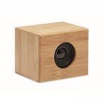 Altavoces de bambú con cargador color madera