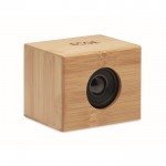 Altavoces de bambú con cargador color madera vista principal