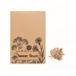 Sobre con semillas de flor silvestre color beige