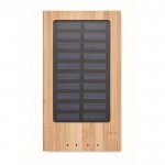 Powerbank de bambú con panel solar color madera cuarta vista