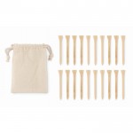 Set de 20 tees para golf color beige