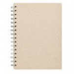Cuaderno con papel hecho de hierba color beige