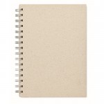 Cuaderno con papel hecho de hierba color beige