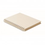 Cuaderno con papel hecho de hierba color beige primera vista