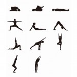 Dado con once posturas de yoga color negro sexta vista
