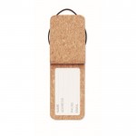 Etiqueta de equipaje de corcho color beige quinta vista