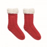 Calcetines antideslizantes estilo navideño color rojo primera vista