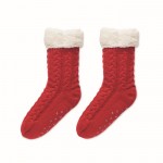 Calcetines antideslizantes estilo navideño color rojo segunda vista