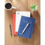Libreta A5 con papel reciclado a rayas color gris octava vista
