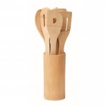 Kit con cucharas y espátulas de madera color madera