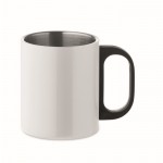 Taza de acero inoxidable de doble pared color blanco