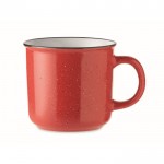 Taza grande de cerámica estilo vintage color rojo