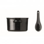Tazón de cerámica con cuchara color negro cuarta vista