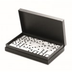 Juego de dominó en caja de tapa dura color negro