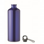 Botella de aluminio simple y antifugas color azul primera vista