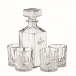 Vasos y botella de cristal de lujo color transparente vista principal
