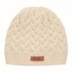 Gorro de punto en RPET color beige vista principal